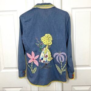 THE SHIRTERY Vintage 70’s Chambray Shirt Long Sleeve Button Down Prairie Girl